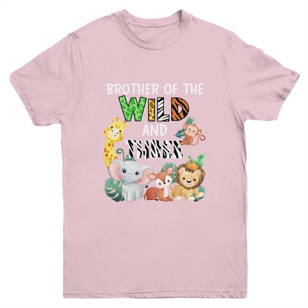 Brother Of The Wild And Three Zoo Theme Birthday Safari Youth Shirt | siriusteestore
