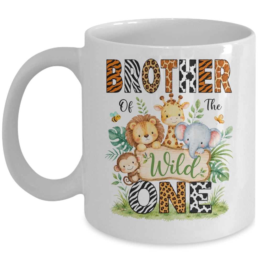 Brother Of The Wild One First Birthday Boy Jungle Safari Mug | siriusteestore