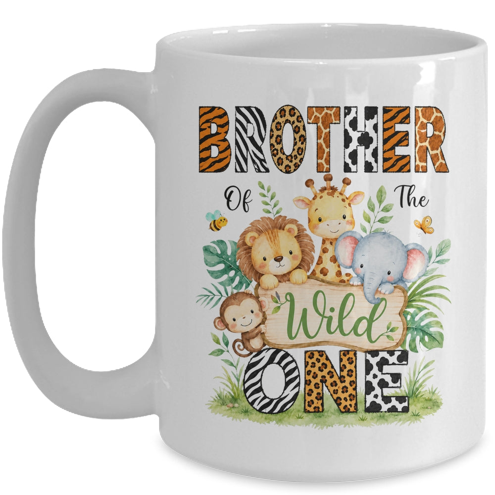 Brother Of The Wild One First Birthday Boy Jungle Safari Mug | siriusteestore