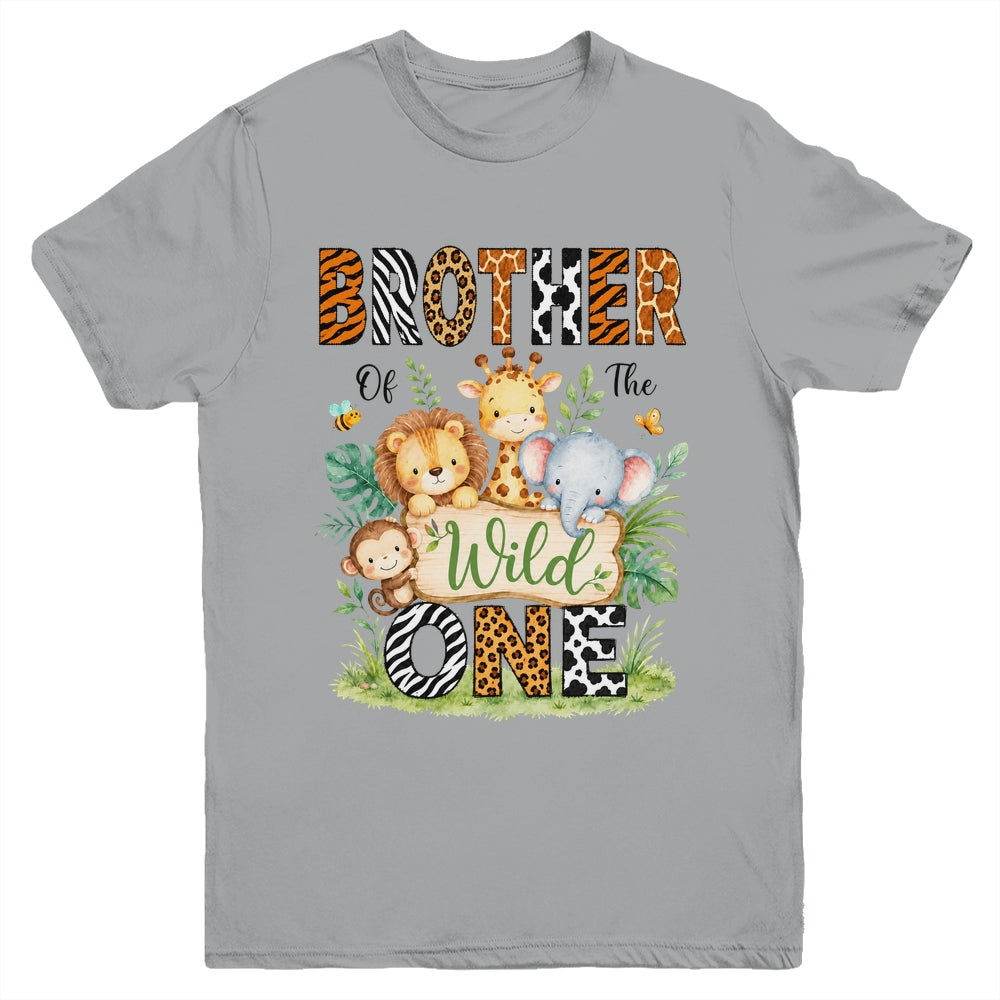 Brother Of The Wild One First Birthday Boy Jungle Safari Youth Shirt | siriusteestore