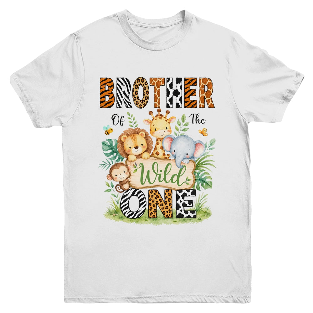 Brother Of The Wild One First Birthday Boy Jungle Safari Youth Shirt | siriusteestore