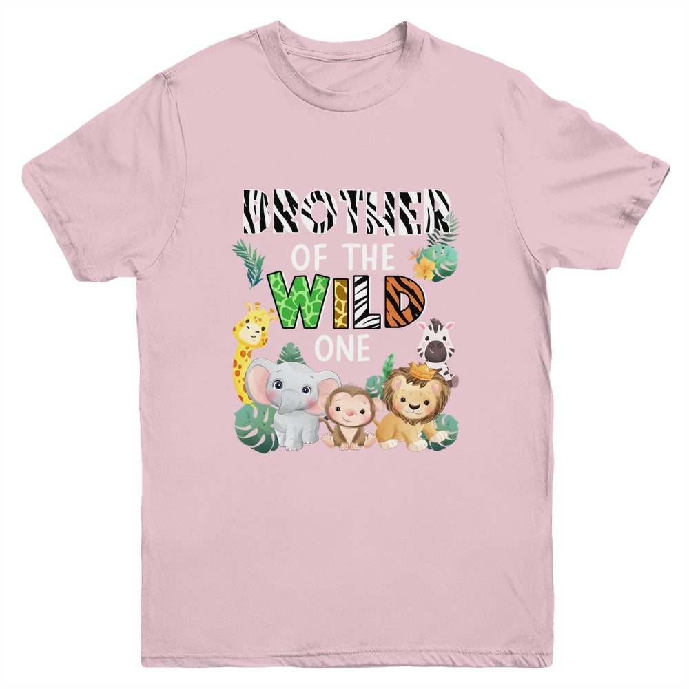 Brother Of The Wild One Zoo Theme Birthday Safari Animal Youth Shirt | siriusteestore