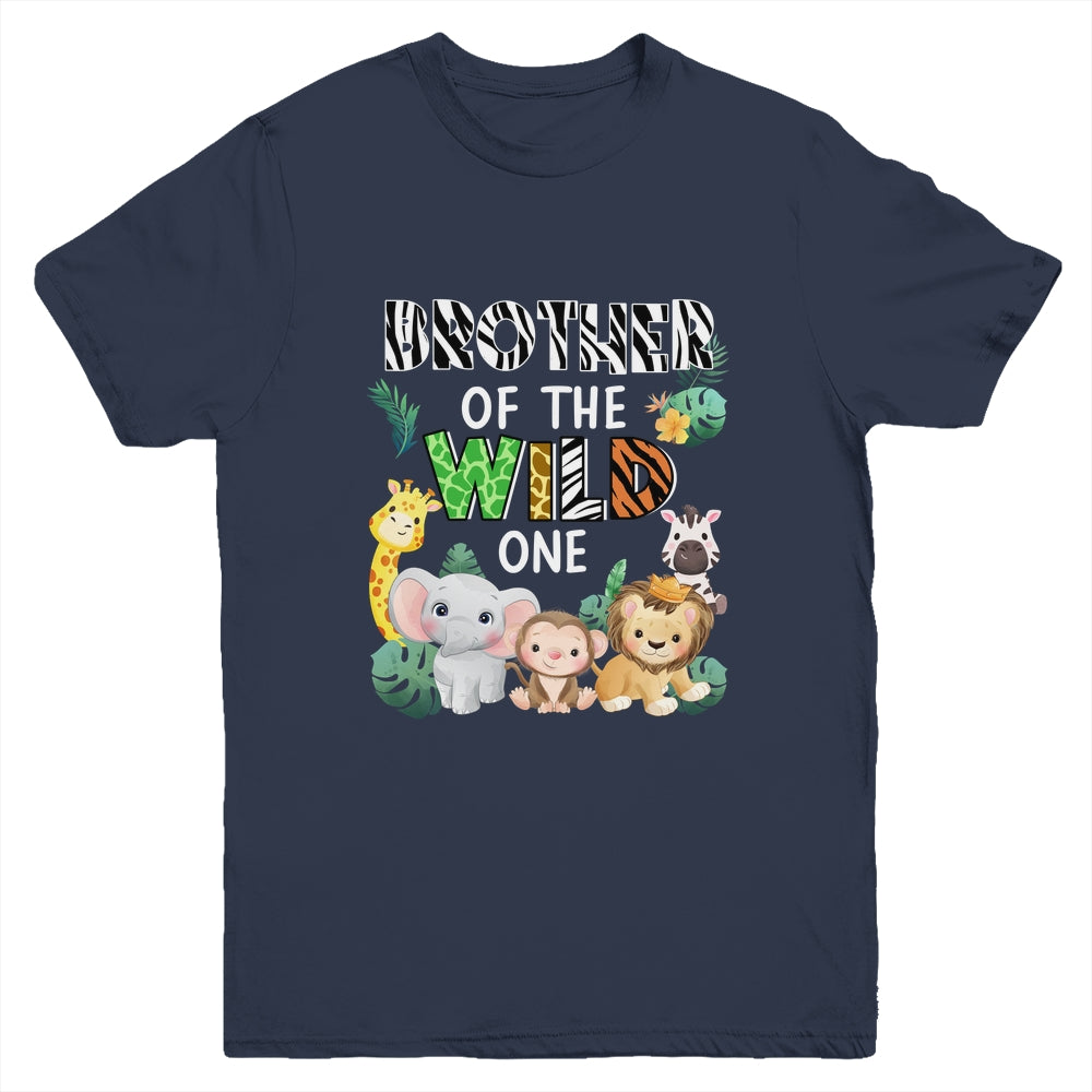 Brother Of The Wild One Zoo Theme Birthday Safari Animal Youth Shirt | siriusteestore