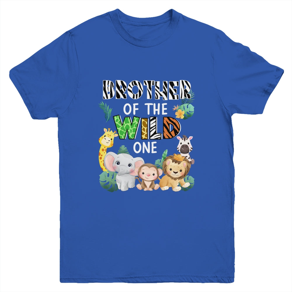 Brother Of The Wild One Zoo Theme Birthday Safari Animal Youth Shirt | siriusteestore