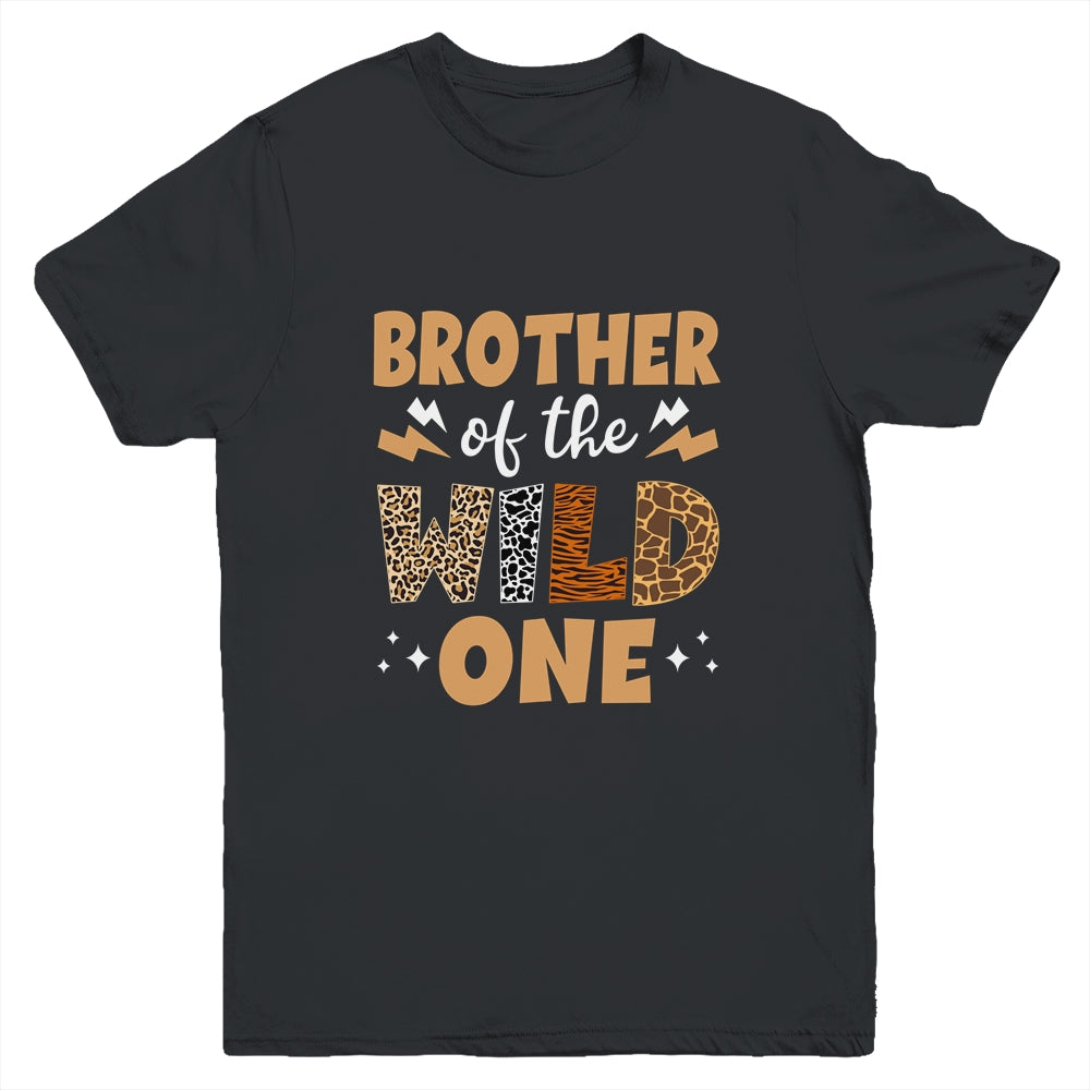Brother Of Wild One Jungle 1st Birthday Party Leopard Youth Shirt | siriusteestore