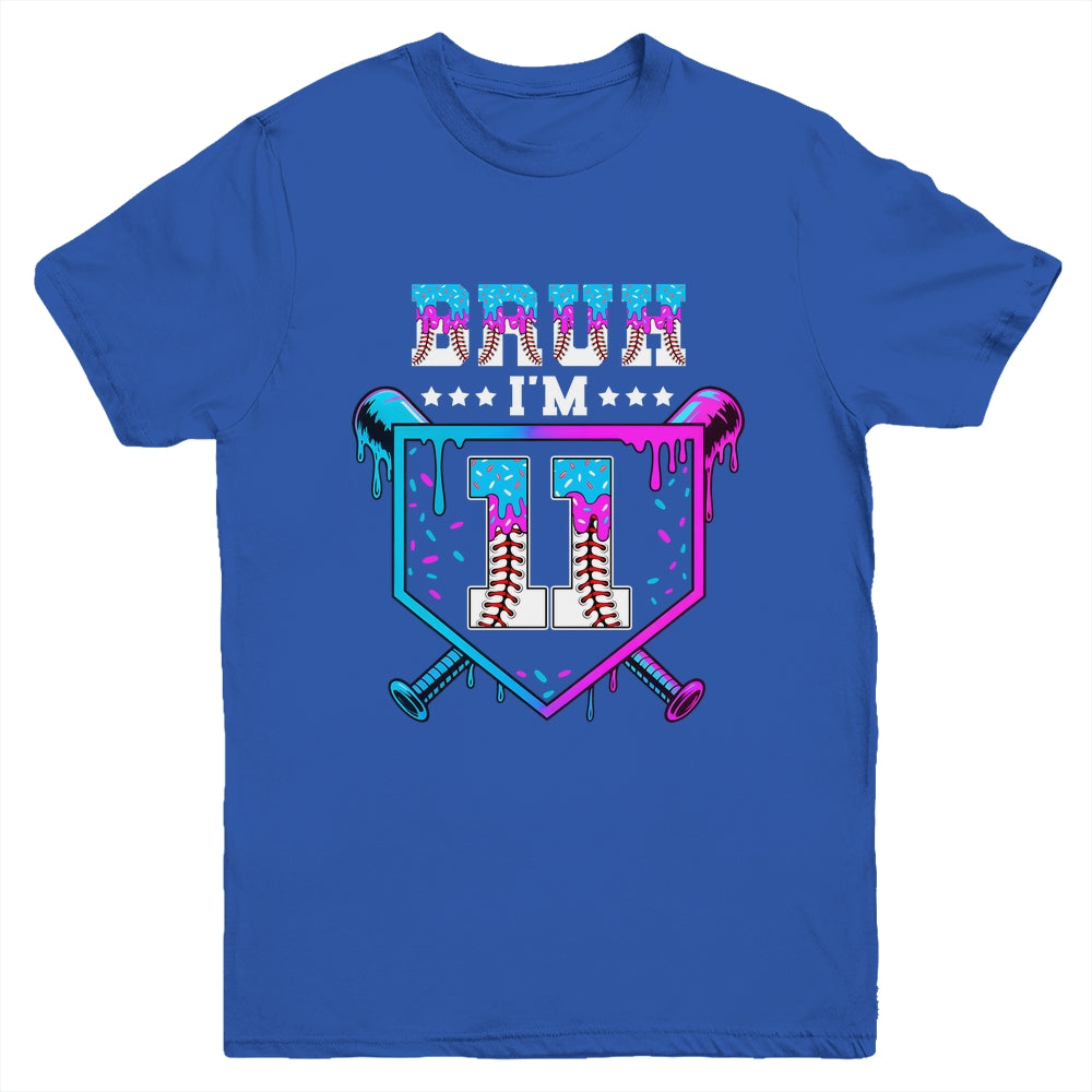 Bruh 11th Birthday Boy Baseball Ice Cream Drip 11 Years Old Boy Youth Shirt | siriusteestore