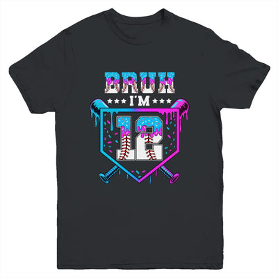 Bruh 12th Birthday Boy Baseball Ice Cream Drip 12 Years Old Boy Youth Shirt | siriusteestore