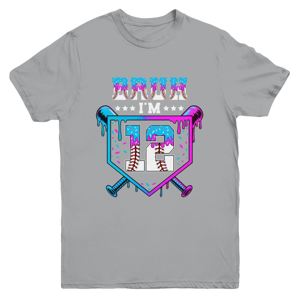 Bruh 12th Birthday Boy Baseball Ice Cream Drip 12 Years Old Boy Youth Shirt | siriusteestore