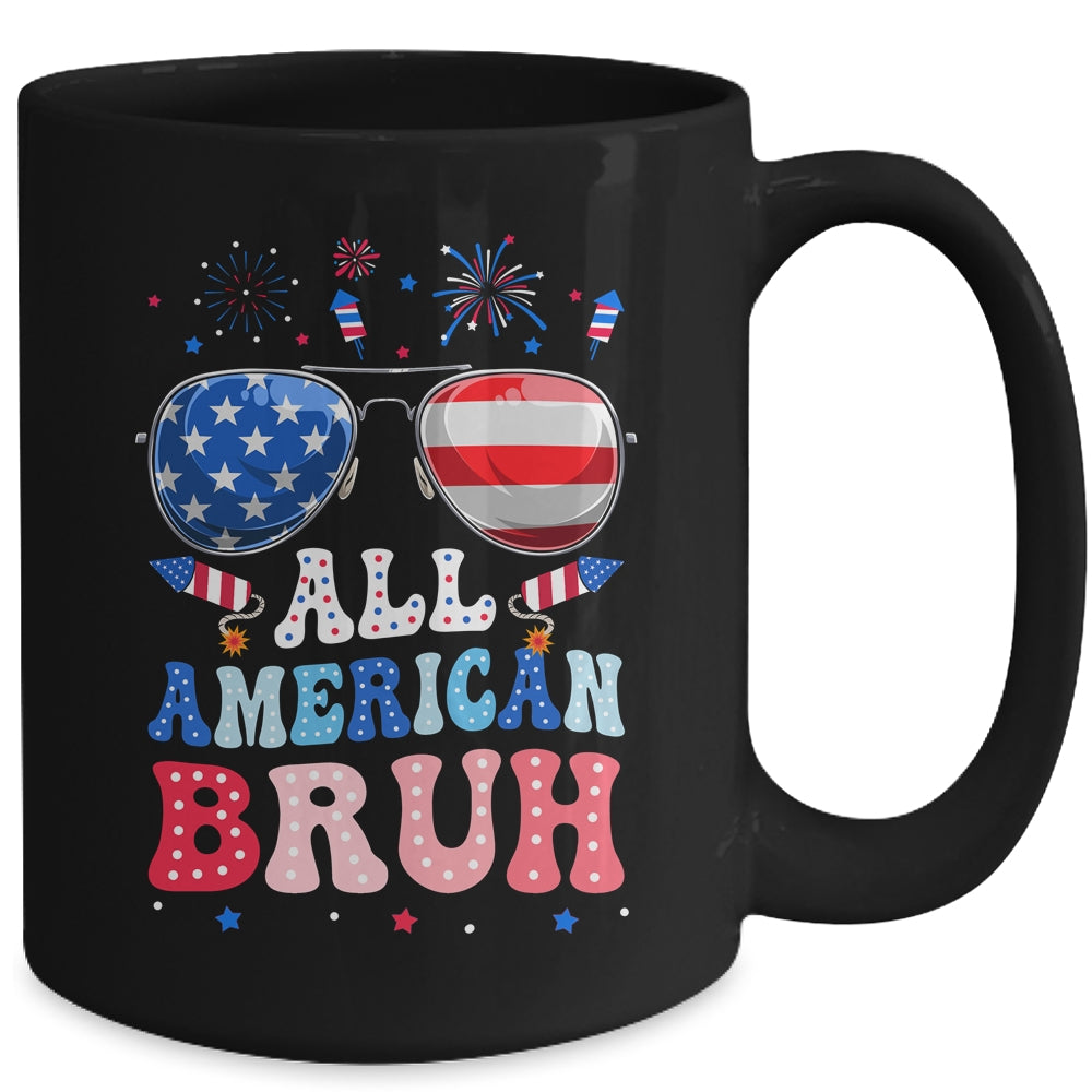 Bruh 4th Of July Patriotic Funny For Boys Girls Groovy Mug | siriusteestore