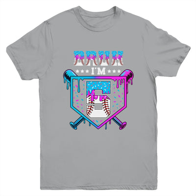 Bruh 5th Birthday Boy Baseball Ice Cream Drip 5 Years Old Boy Youth Shirt | siriusteestore
