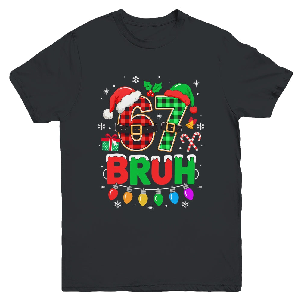 Bruh 67 Six Seven 6 7 Meme Christmas Funny Kids Boy Girl Youth Shirt | siriusteestore