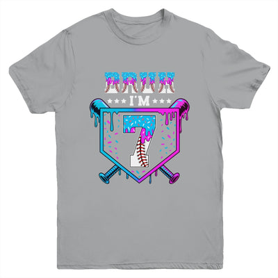 Bruh 7th Birthday Boy Baseball Ice Cream Drip 7 Years Old Boy Youth Shirt | siriusteestore