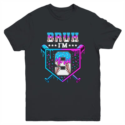 Bruh 9th Birthday Boy Baseball Ice Cream Drip 9 Years Old Boy Youth Shirt | siriusteestore