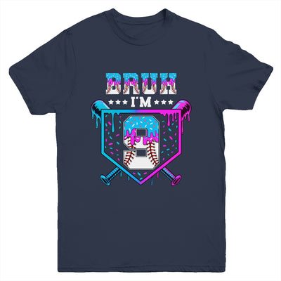Bruh 9th Birthday Boy Baseball Ice Cream Drip 9 Years Old Boy Youth Shirt | siriusteestore