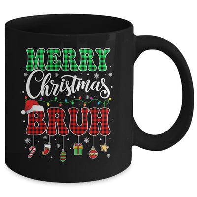 Bruh Christmas Buffalo Red Plaid Teens Boys Kids Xmas Mug | siriusteestore