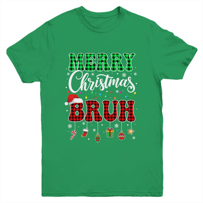 Bruh Christmas Buffalo Red Plaid Teens Boys Kids Xmas Youth Shirt | siriusteestore