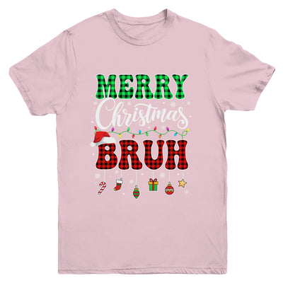 Bruh Christmas Buffalo Red Plaid Teens Boys Kids Xmas Youth Shirt | siriusteestore