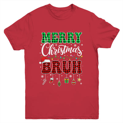 Bruh Christmas Buffalo Red Plaid Teens Boys Kids Xmas Youth Shirt | siriusteestore