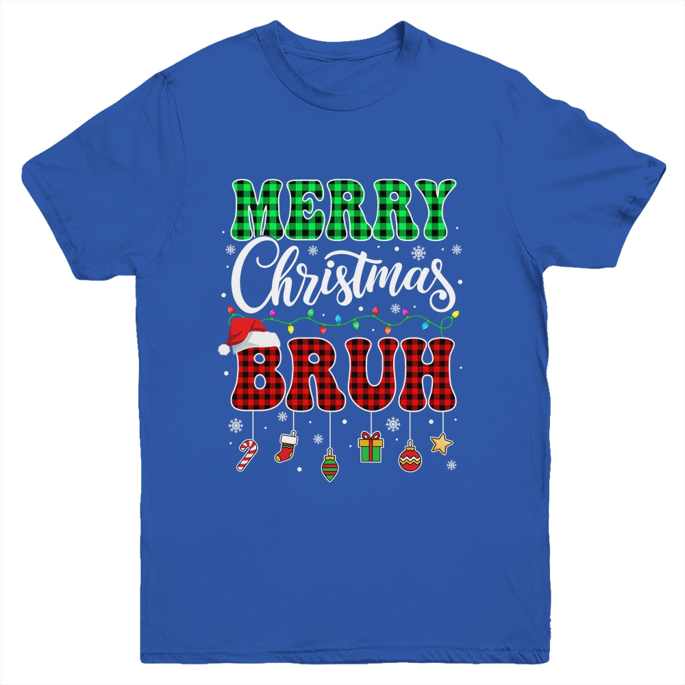 Bruh Christmas Buffalo Red Plaid Teens Boys Kids Xmas Youth Shirt | siriusteestore