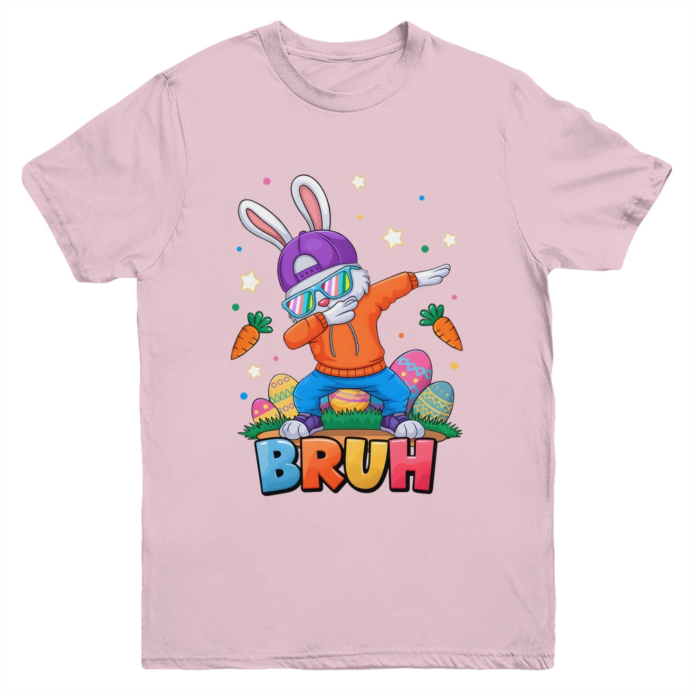 Bruh Dab Bunny Easter Funny Kids Boys Girls Mens Easter Youth Shirt | siriusteestore