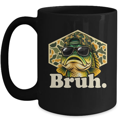 Bruh Fishing Camo Bass Fish Funny Boys Kids Camouflage Mug | siriusteestore