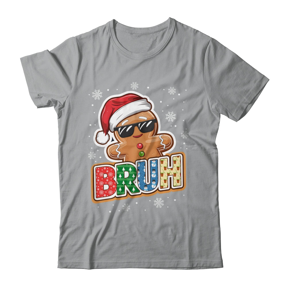Bruh Funny Christmas Gingerbread Man Teens Boys Kids Shirt & Sweatshirt | siriusteestore