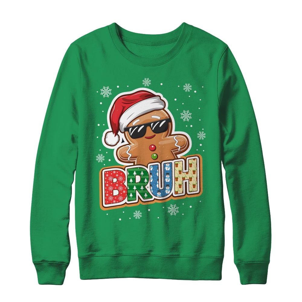 Bruh Funny Christmas Gingerbread Man Teens Boys Kids Shirt & Sweatshirt | siriusteestore