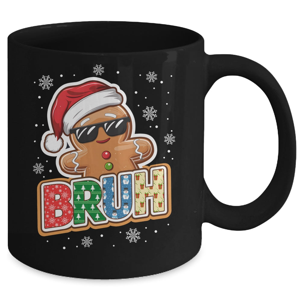 Bruh Funny Christmas Gingerbread Man Teens Boys Kids Mug | siriusteestore