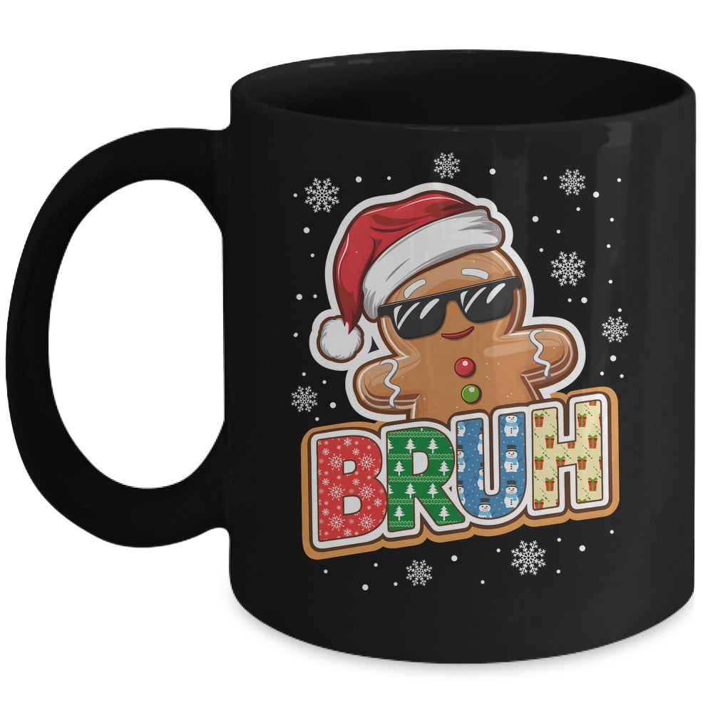 Bruh Funny Christmas Gingerbread Man Teens Boys Kids Mug | siriusteestore