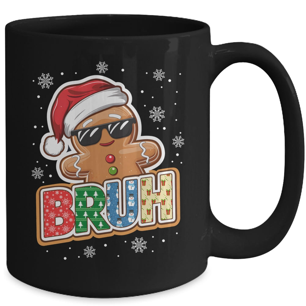 Bruh Funny Christmas Gingerbread Man Teens Boys Kids Mug | siriusteestore