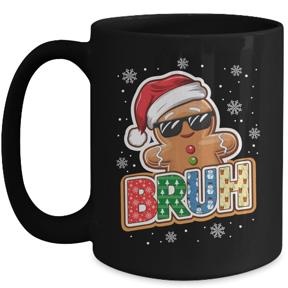 Bruh Funny Christmas Gingerbread Man Teens Boys Kids Mug | siriusteestore