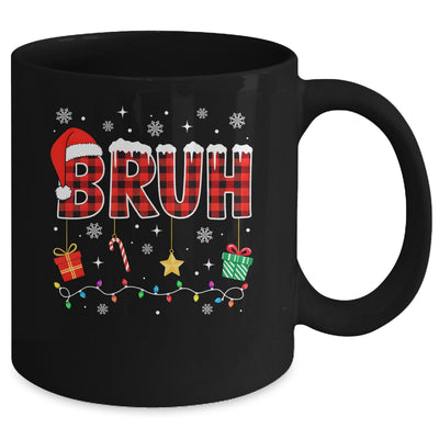 Bruh Funny Christmas Red Plaid Teens Boys Girls Kids Xmas Mug | siriusteestore