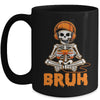 Bruh Halloween Boys Kids Gamer Mens Skeleton Video Gaming Mug | siriusteestore