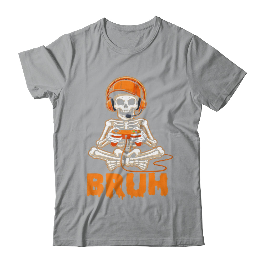 Bruh Halloween Boys Kids Gamer Mens Skeleton Video Gaming Shirt & Hoodie | siriusteestore