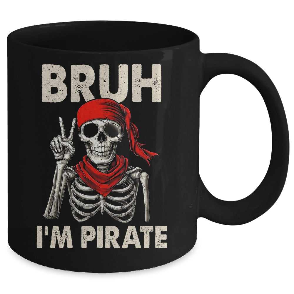Bruh Im A Pirate Spooky Skeleton Halloween Costumes Men Boys Mug | siriusteestore