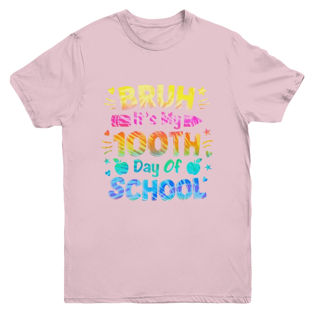 Bruh It's My 100 Days Of School Tie Dye 100th Day Boys Girls Youth Shirt | siriusteestore