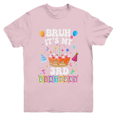 Bruh It's My 3rd Birthday Cake 3 Year Old Birthday Funny Youth Shirt | siriusteestore