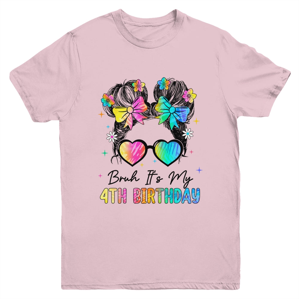 Bruh It's My 4th Birthday 4 Year Old 4th Birthday Girl Youth Shirt | siriusteestore