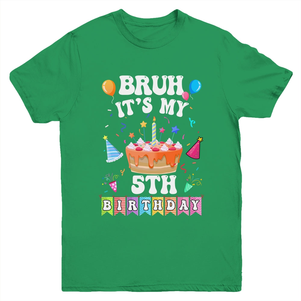 Bruh It's My 5th Birthday Cake 5 Year Old Birthday Funny Youth Shirt | siriusteestore