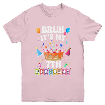Bruh It's My 7th Birthday Cake 7 Year Old Birthday Funny Youth Shirt | siriusteestore