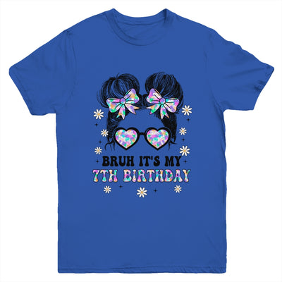Bruh It's My 7th Birthday Cute Seven 7 Year Old Bday Girl Youth Shirt | siriusteestore