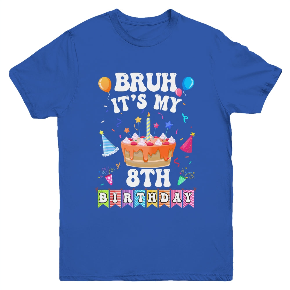 Bruh It's My 8th Birthday Cake 8 Year Old Birthday Funny Youth Shirt | siriusteestore
