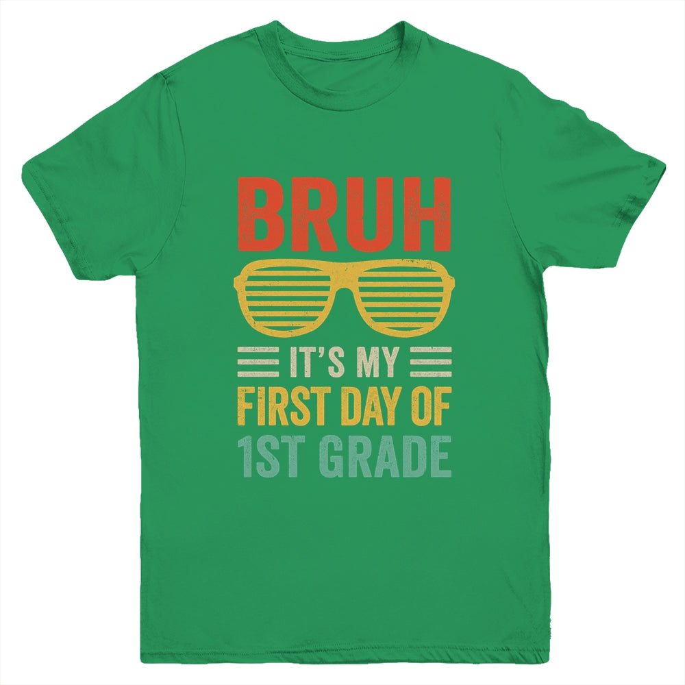 Bruh It's My First Day Of 1st Grade Funny Back To School Boy Youth Shirt | siriusteestore