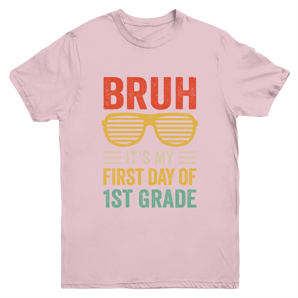 Bruh It's My First Day Of 1st Grade Funny Back To School Boy Youth Shirt | siriusteestore