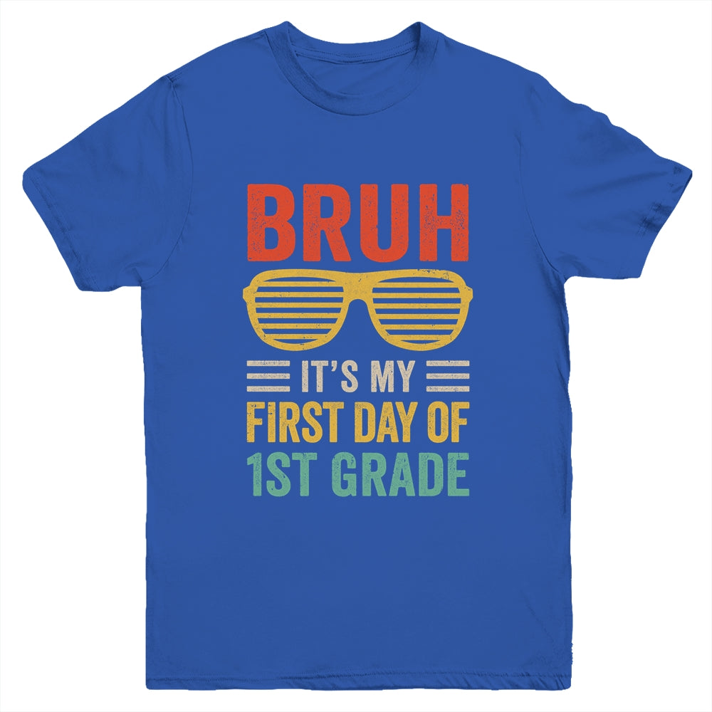Bruh It's My First Day Of 1st Grade Funny Back To School Boy Youth Shirt | siriusteestore
