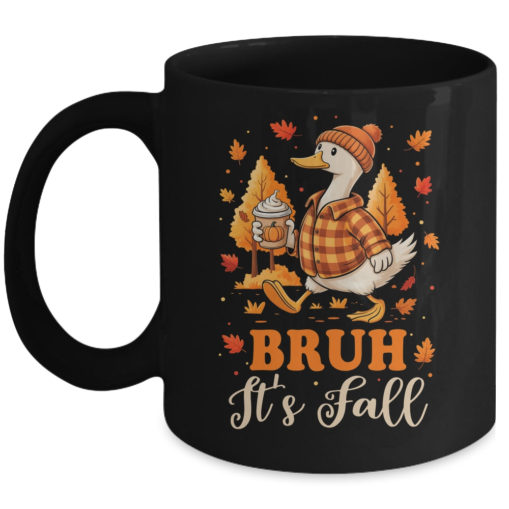 Bruh Its Fall Goose Pumpkin Spice Thanksgiving Autumn Leaves Mug | siriusteestore