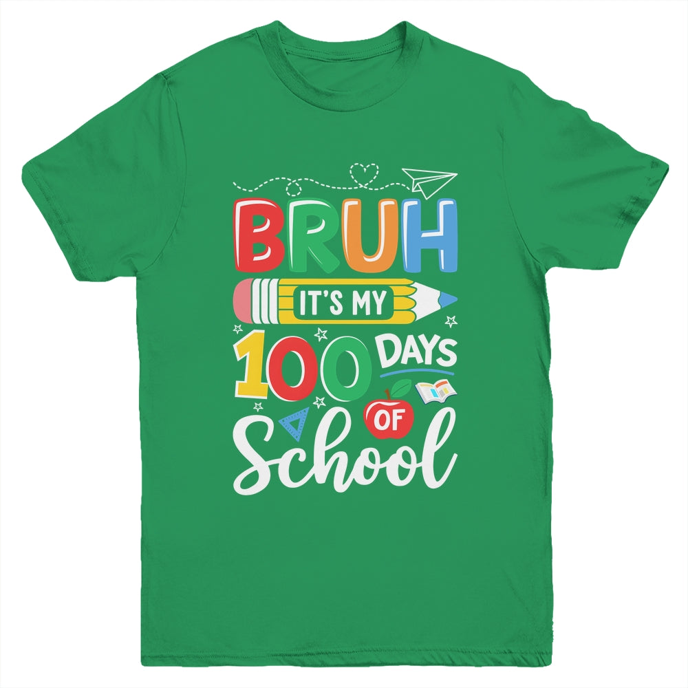 Bruh Its My 100 Days Of School 100th Day Of School Kids Boy Youth Shirt | siriusteestore