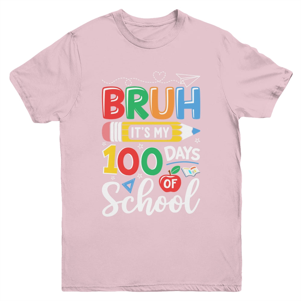 Bruh Its My 100 Days Of School 100th Day Of School Kids Boy Youth Shirt | siriusteestore