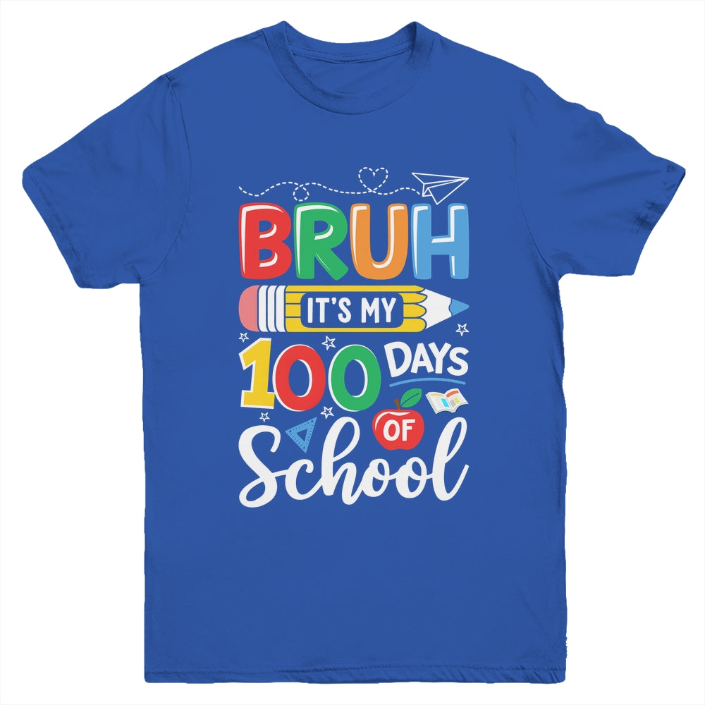 Bruh Its My 100 Days Of School 100th Day Of School Kids Boy Youth Shirt | siriusteestore