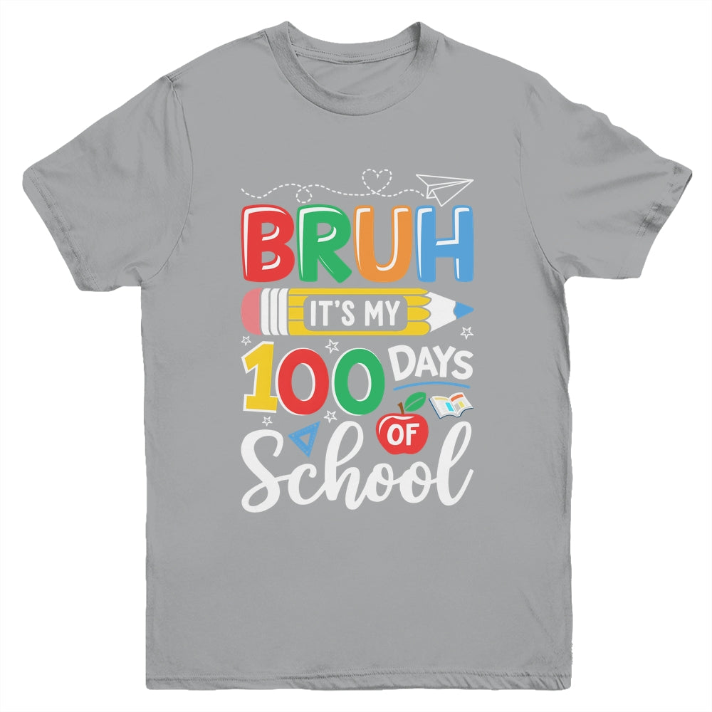 Bruh Its My 100 Days Of School 100th Day Of School Kids Boy Youth Shirt | siriusteestore